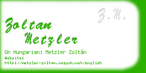 zoltan metzler business card